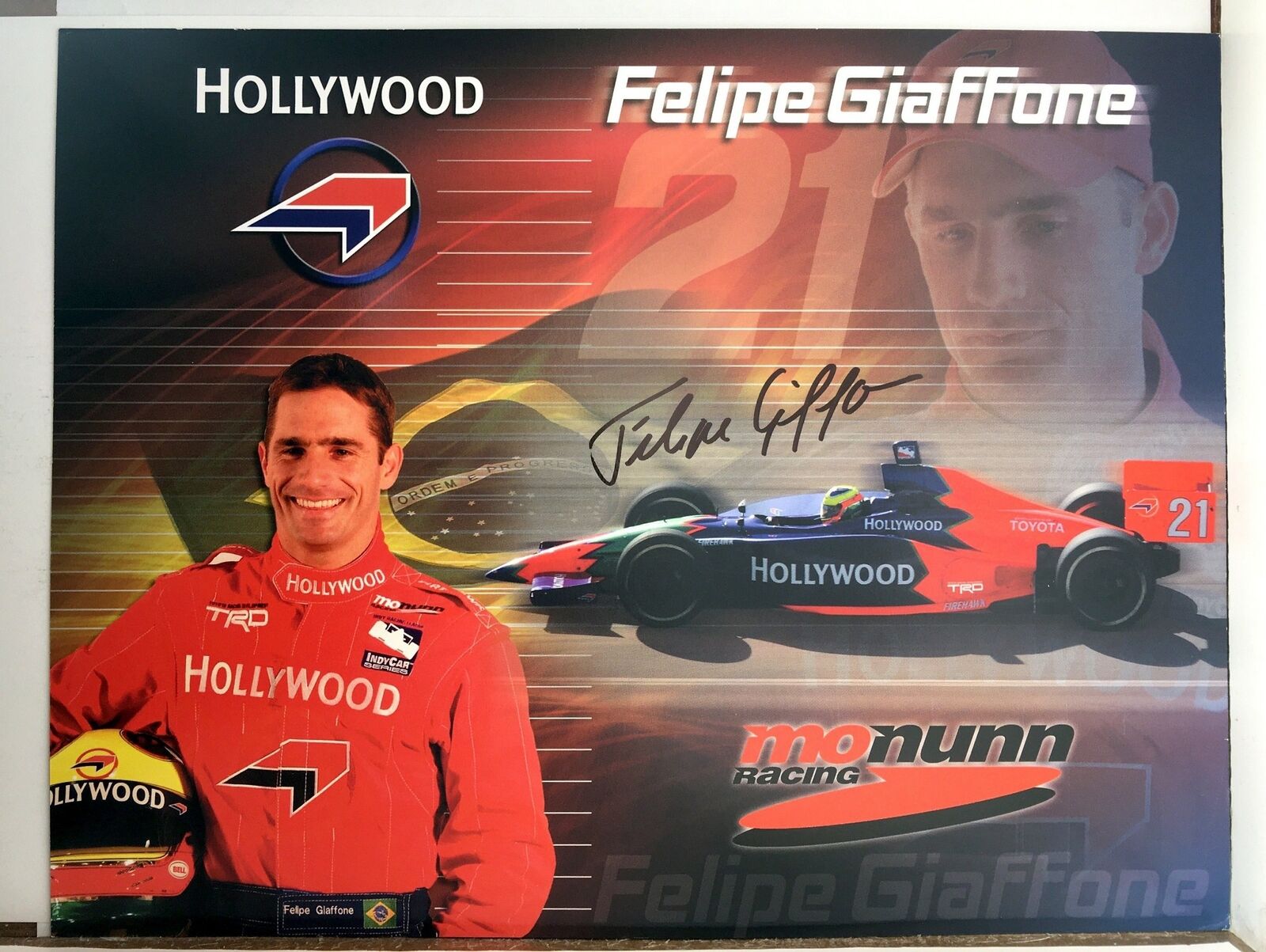 Felipe Giaffone Signed 8.5x11 Photo Poster painting Promo Hero Card Postcard Indianapolis 500 AU