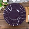 10 Pack | 9" Purple Hard Plastic Dinner Plates with Gold Ruffled Rim, Heavy Duty Disposable Dinnerware