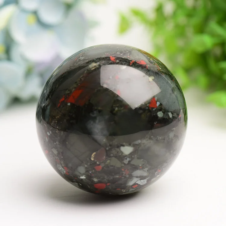 2.5"-3.0" Africa Blood Stone Crystal Sphere Bulk Crystal