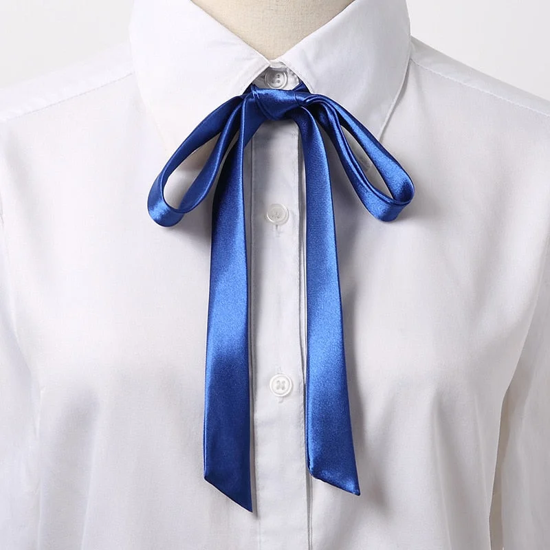 Korean Small Tie Bowtie College Style School Uniform Shirt Accessories Men's Women's Long Section Streamers Collars Flowers