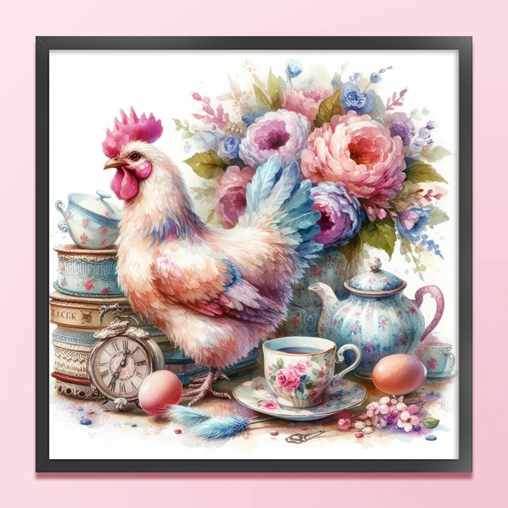 14CT Full Stamped Cross Stitch - Cock(Canvas|40*40CM)