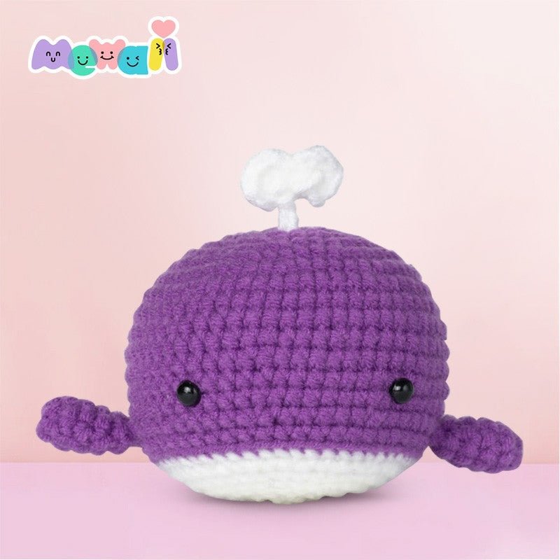 Mewaii Crochet Kits Crochet Purple Whale Beginners Crochet Kit with Easy Peasy Yarn