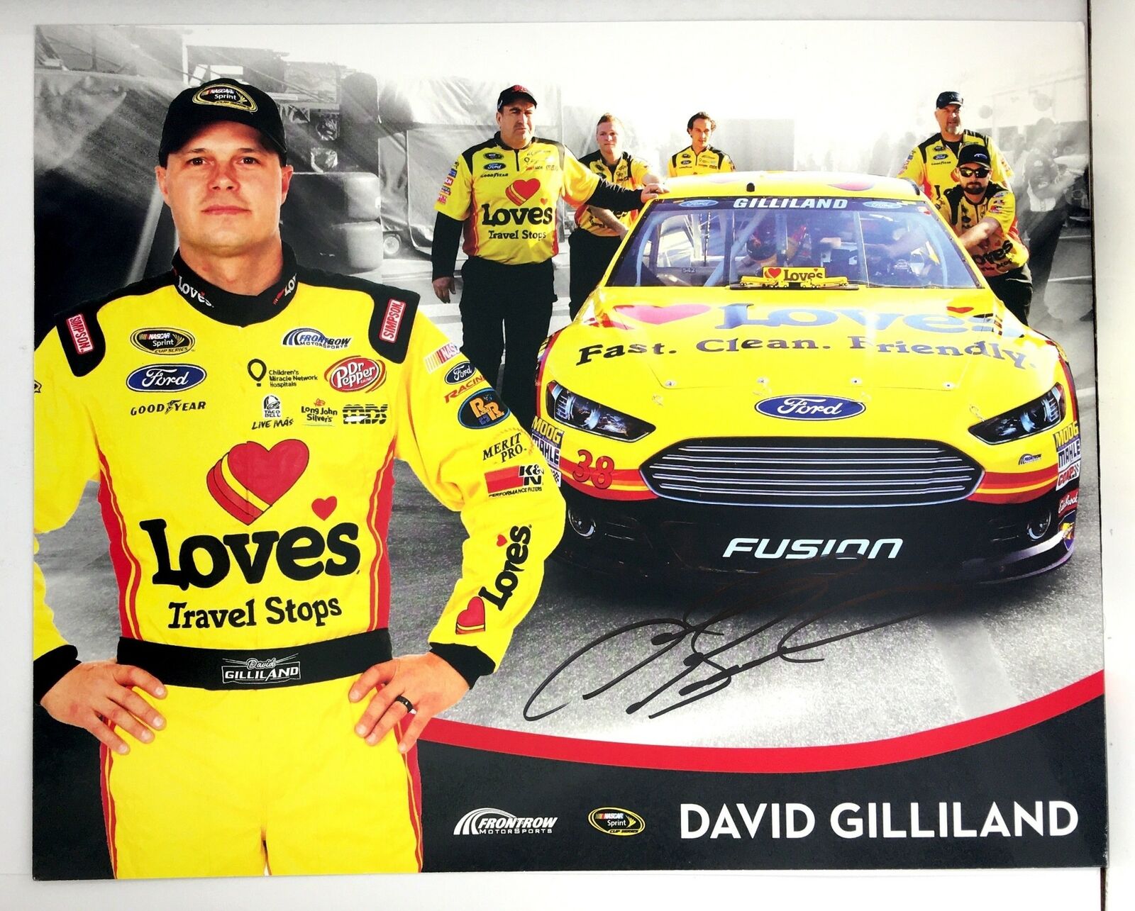 David Gilliland Signed 8x10 Photo Poster painting Promo Hero Card Postcard NASCAR  SHIP Auto