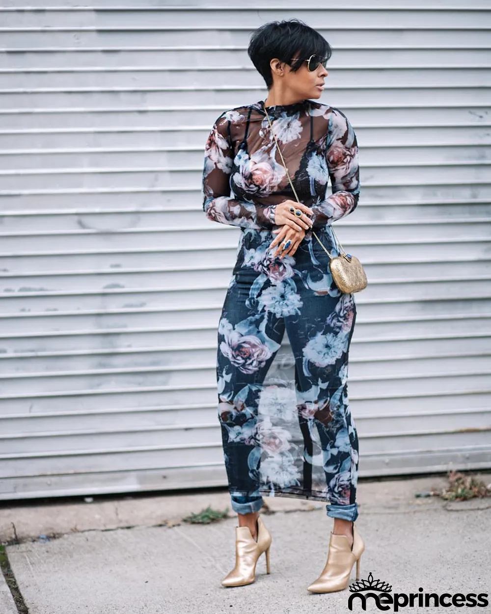 Long Flower Sexy Dress