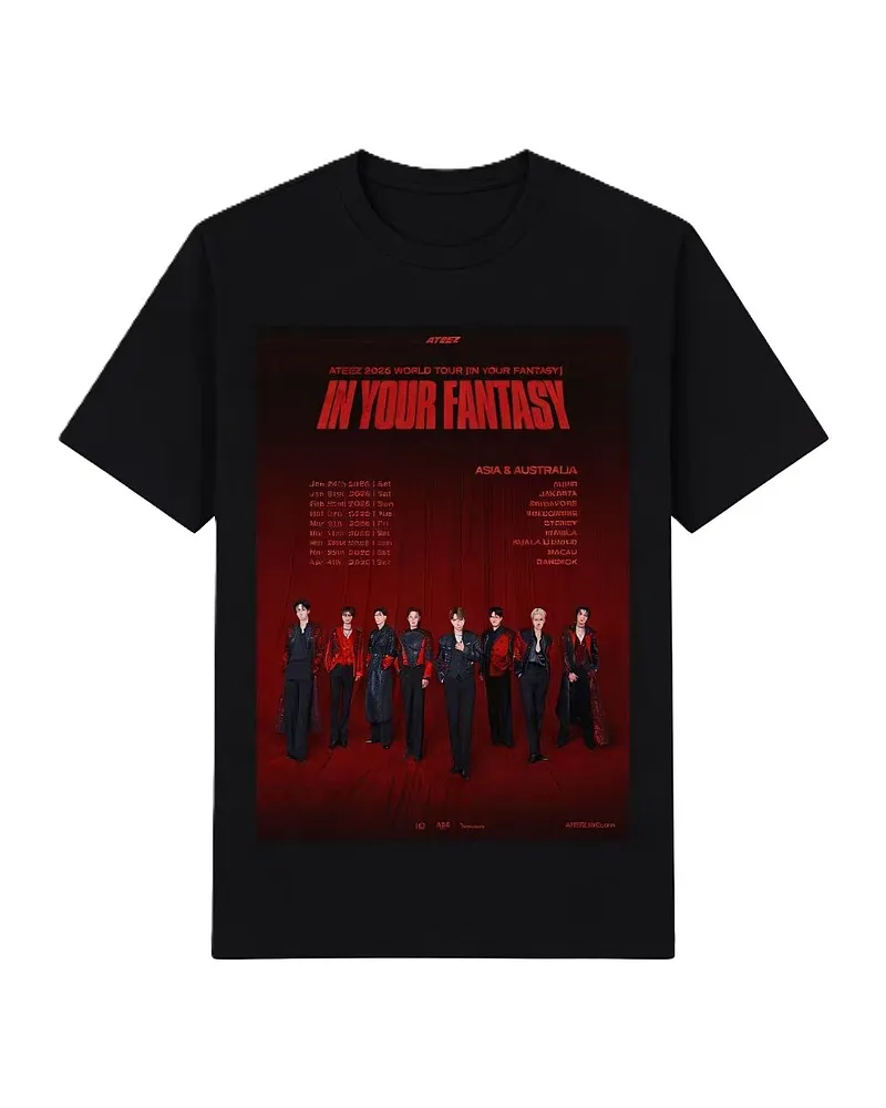 2025 Ateez Towards the Light World Europe Tour Laser Printing T-Shirt
