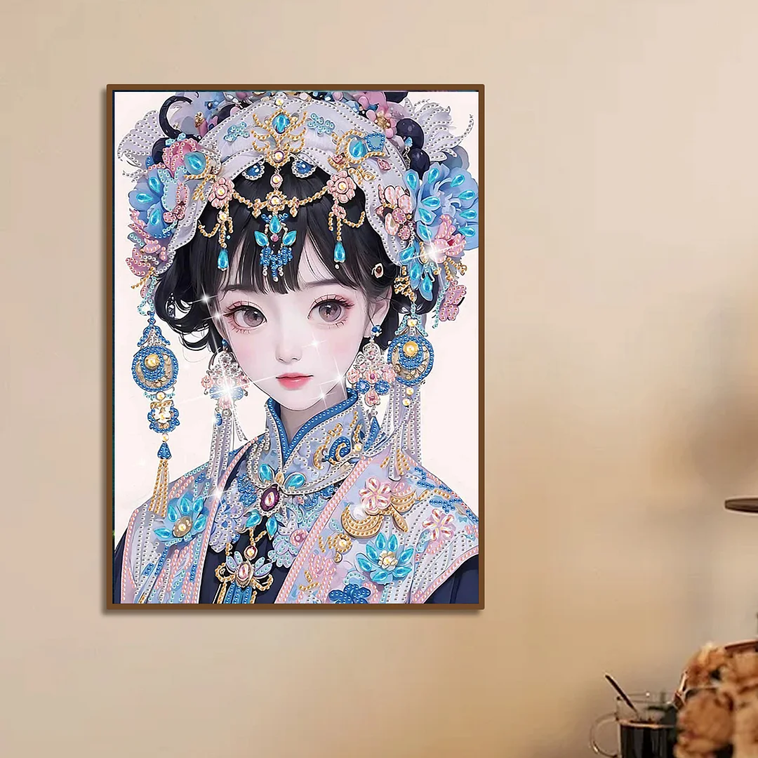 Diamond Painting - Partial Special Shaped Drill - Ornate Cute Girl(Canvas|30x40cm)