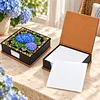 PU 5D Pearl Diamond Painting Kit Note Box DIY Diamond Art Notepad Box with 160 Sheets of Paper (Hydrangea Flower)