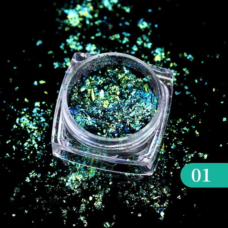 1 Box Sparkly Shinning Nail Sequins Glitter Orange iridescent Powder Flakies Paillette DIY Nail Art Decoration-Nail Inspo