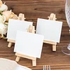 10 Pack | 5" Natural Mini DIY Tabletop Wooden Display Easel Stands, Rustic Place Card Table Number Holders