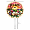8Pcs DIY Diamond Painting Church Handheld Fans, Christian Bible Verse Scripture Hand Fans with Plastic Handles, Religious Inspirational Church Welcome Gifts for Visitors, Women Men, Bridal Shower Guest Favors