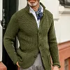 Men's Lapel Plain Cardigan Sweater