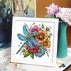 5D DIY Partial Special Shaped Drill Diamond Painting Kit Dragonfly Decor With Frame Kit 18x18cm