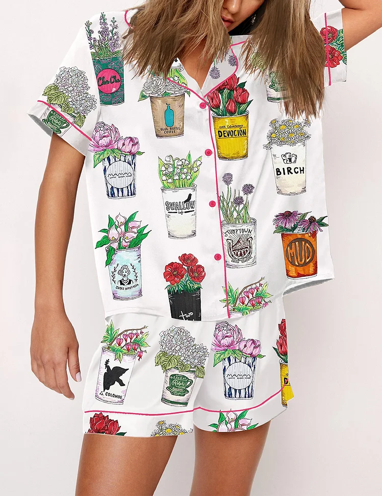 Women's NYC Coffee Cups  Pajama Set