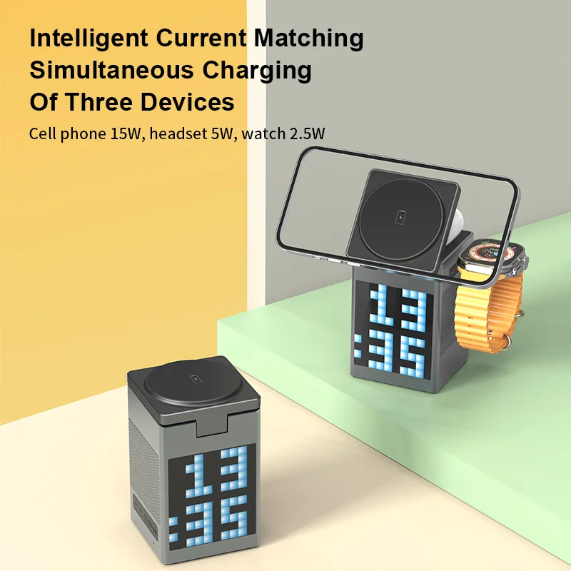 Multifunctional six-in-one magnetic wireless charger Magsafe suitable for Samsung Apple folding fast charging