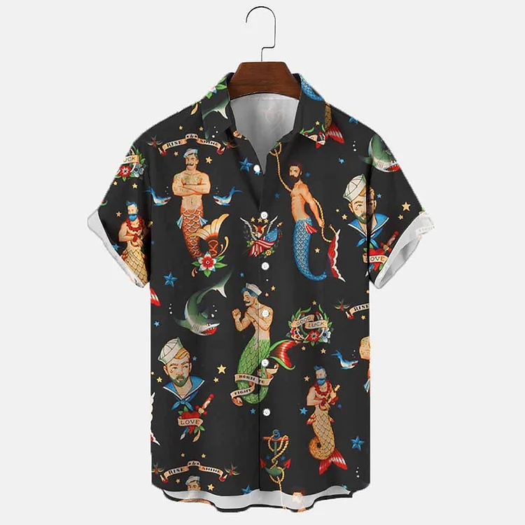 BrosWear Hawaiian Holiday Casual Men's Short Sleeve  Shirt