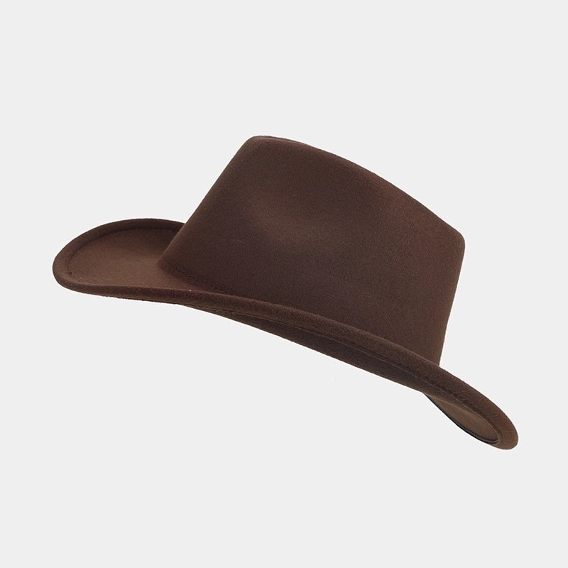 Unisex Retro Classic Style Solid Color Big Eaves Fedora Hat
