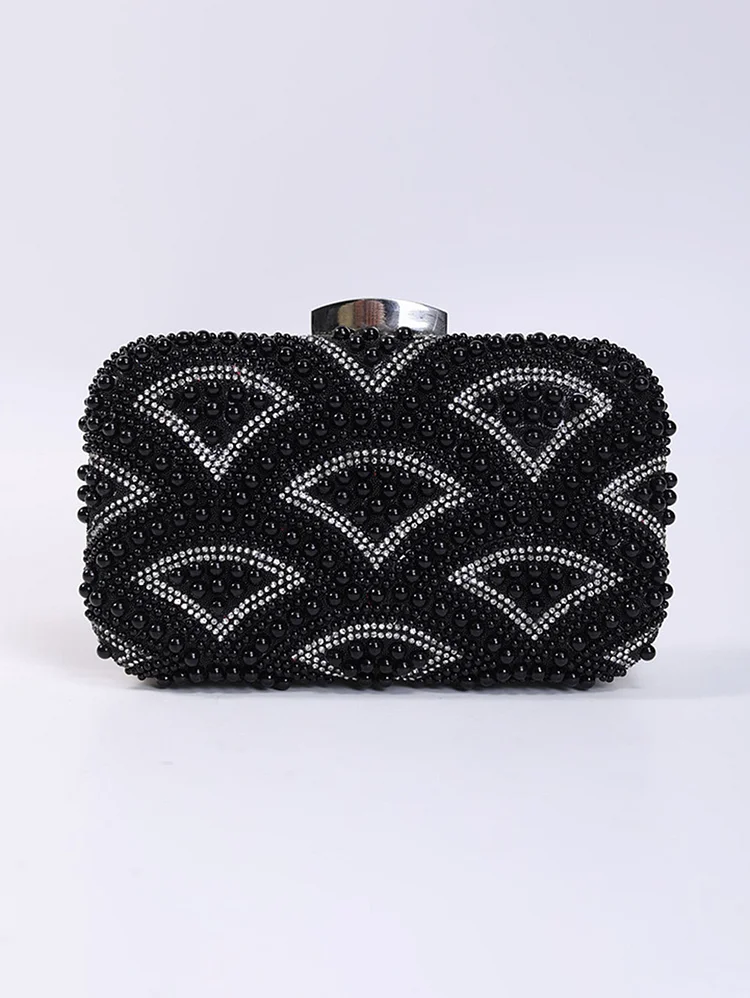 Festival Pearl Rhinestone Pattern Christmas Evening Clutch Purse