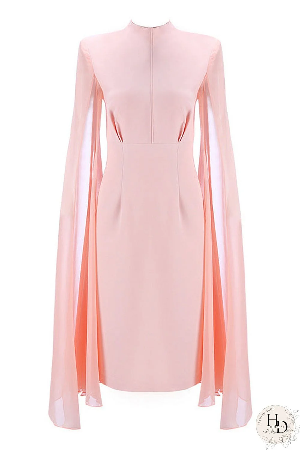 Pink Shawl Empire Waist Prom Dress