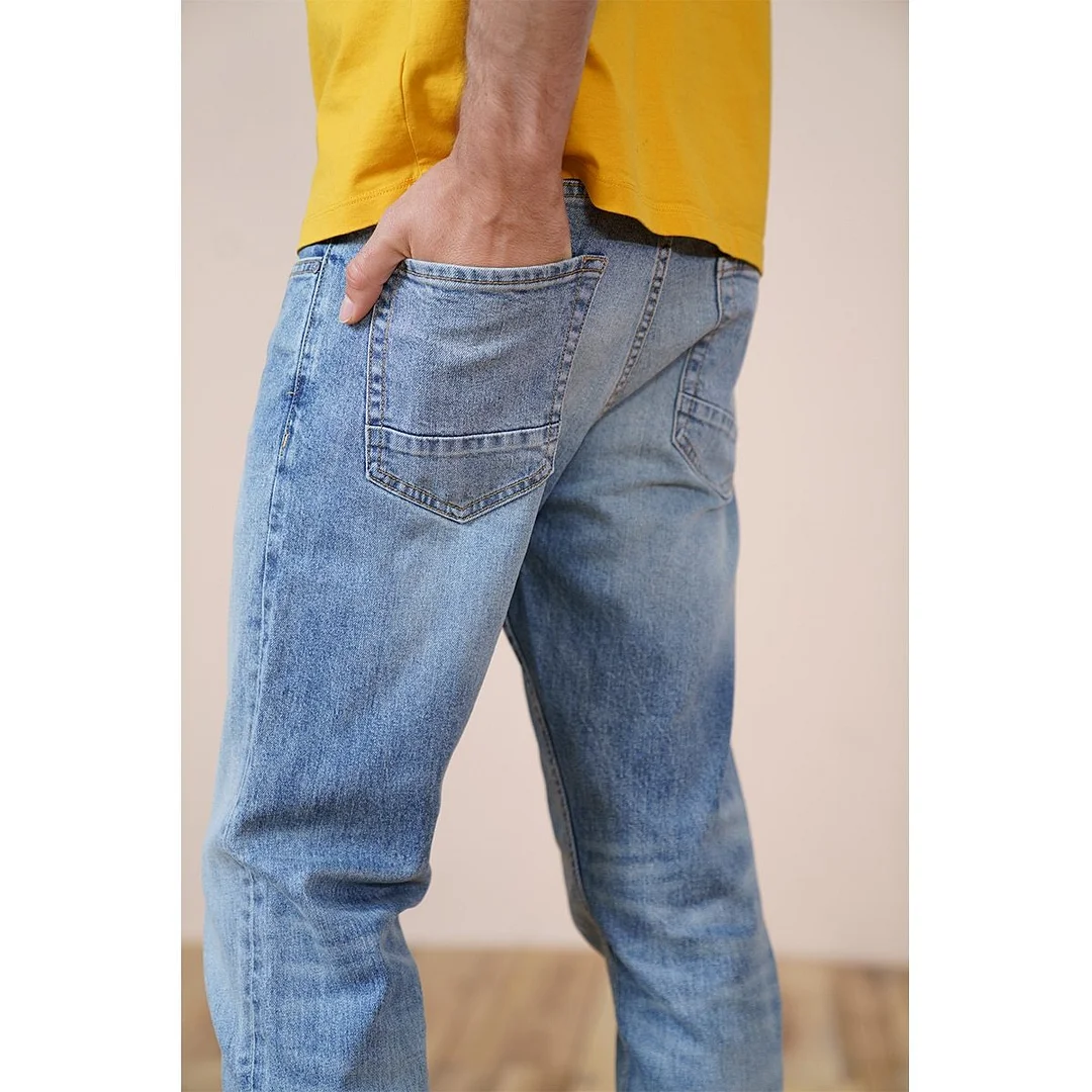 SIMWOOD 2021 Autumn Summer New Slim Fit Jeans Men Basic Casual Denim Trousers Plus Size Brand Clothing SK130149