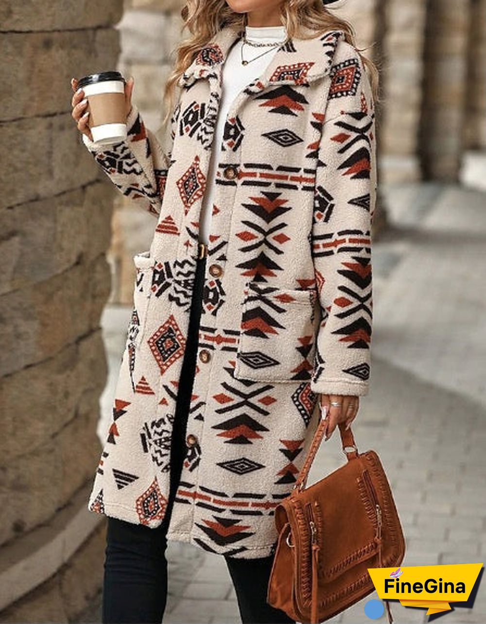 Special Print Long Sleeve Outerwear
