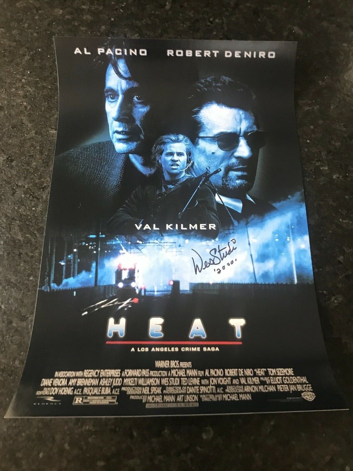 * WES STUDI * signed 12x18 poster * HEAT * COA * 2