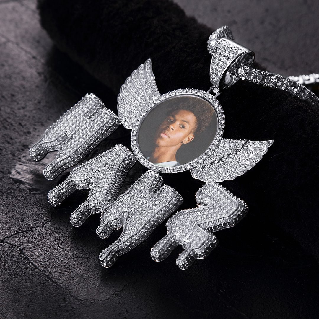 Custom Name Custom Photo Letter Pendant Necklace-VESSFUL