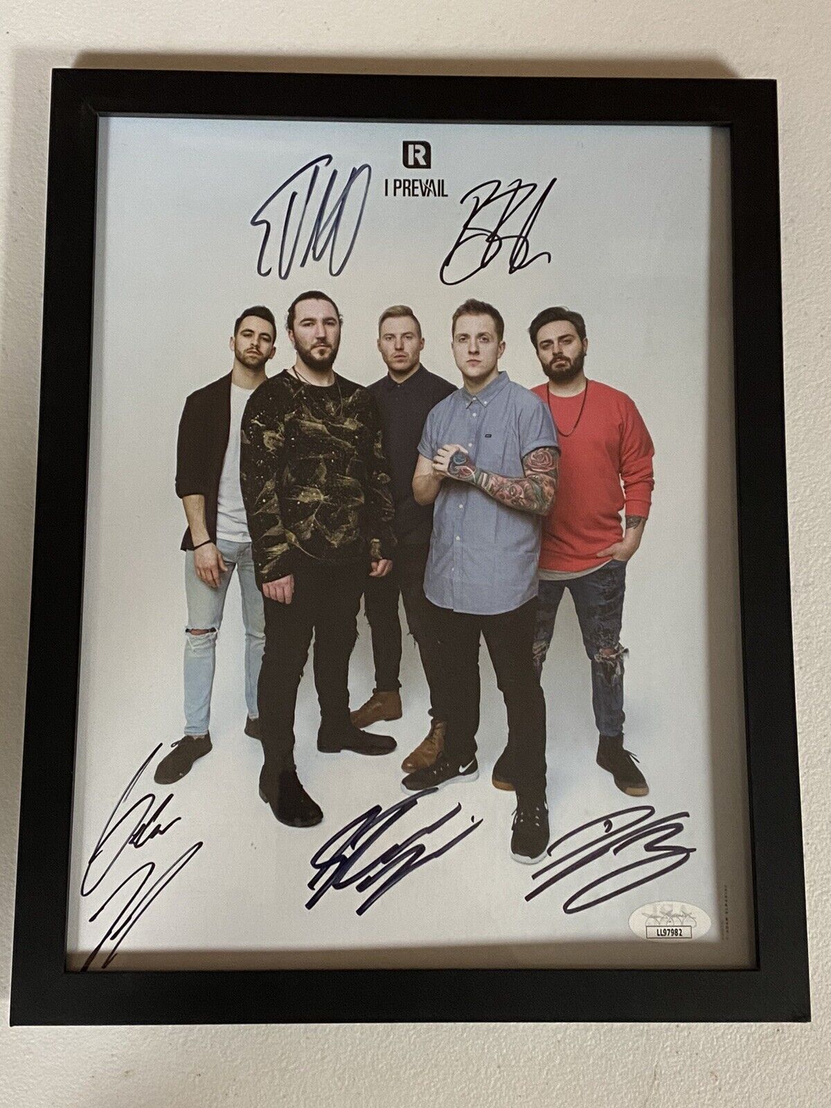 I PREVAIL BAND AUTOGRAPHED SIGNED FRAMED Photo Poster painting WITH  HAT JSA COA # LL97982