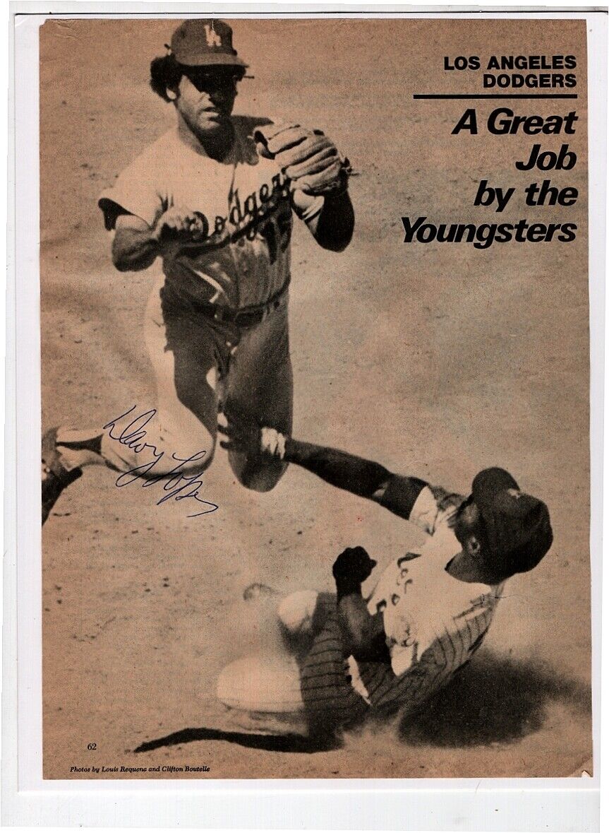 DAVEY LOPES-L.A. DODGERS AUTOGRAPHED 8.5 X 11 VINTAGE MAGAZINE Photo Poster painting