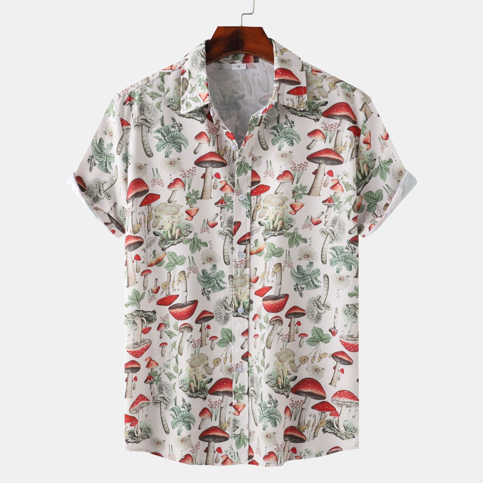 Men's casual and fashionable Hawaiian beach vacation printed short sleeved shirt PLUSCLOTHESMAN