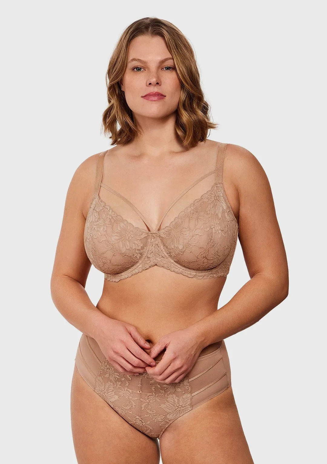 Pretty In Petals Black Unlined Strappy Lace Bra
