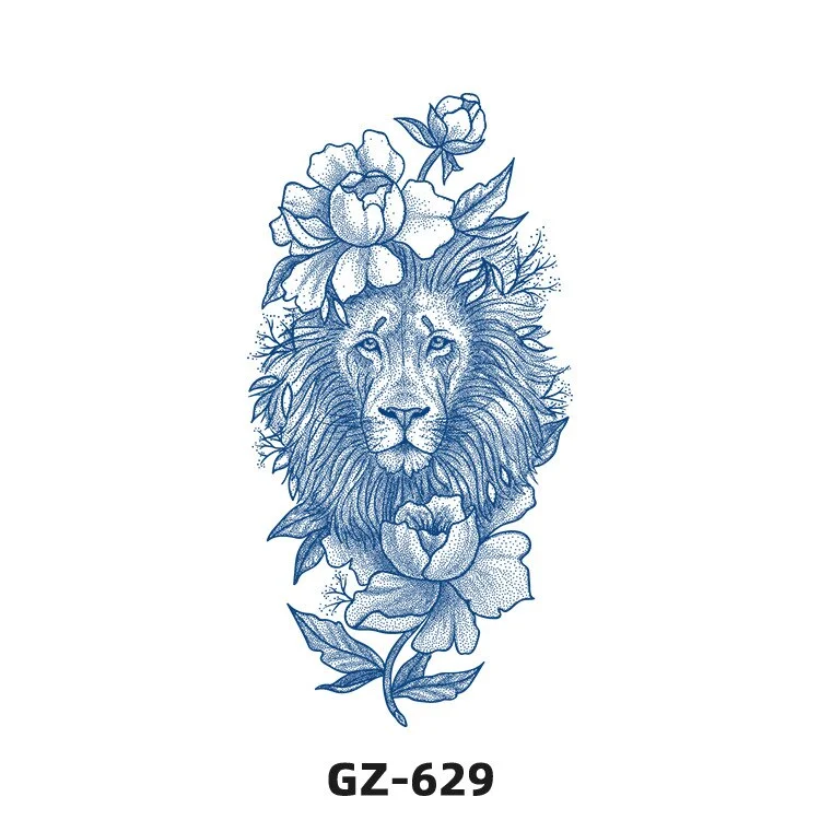 Sdrawing 2022 New Punk Trend Temporary Tattoo Lion Tiger Animal Pattern Juice Tattoo Waterproof Lasting Hot Girl Y2k Fake Tattoo