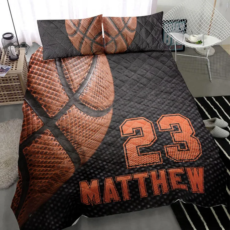 Personalized Basketball Bedroom Bedding Set for Comfort & Unique | BedKid34