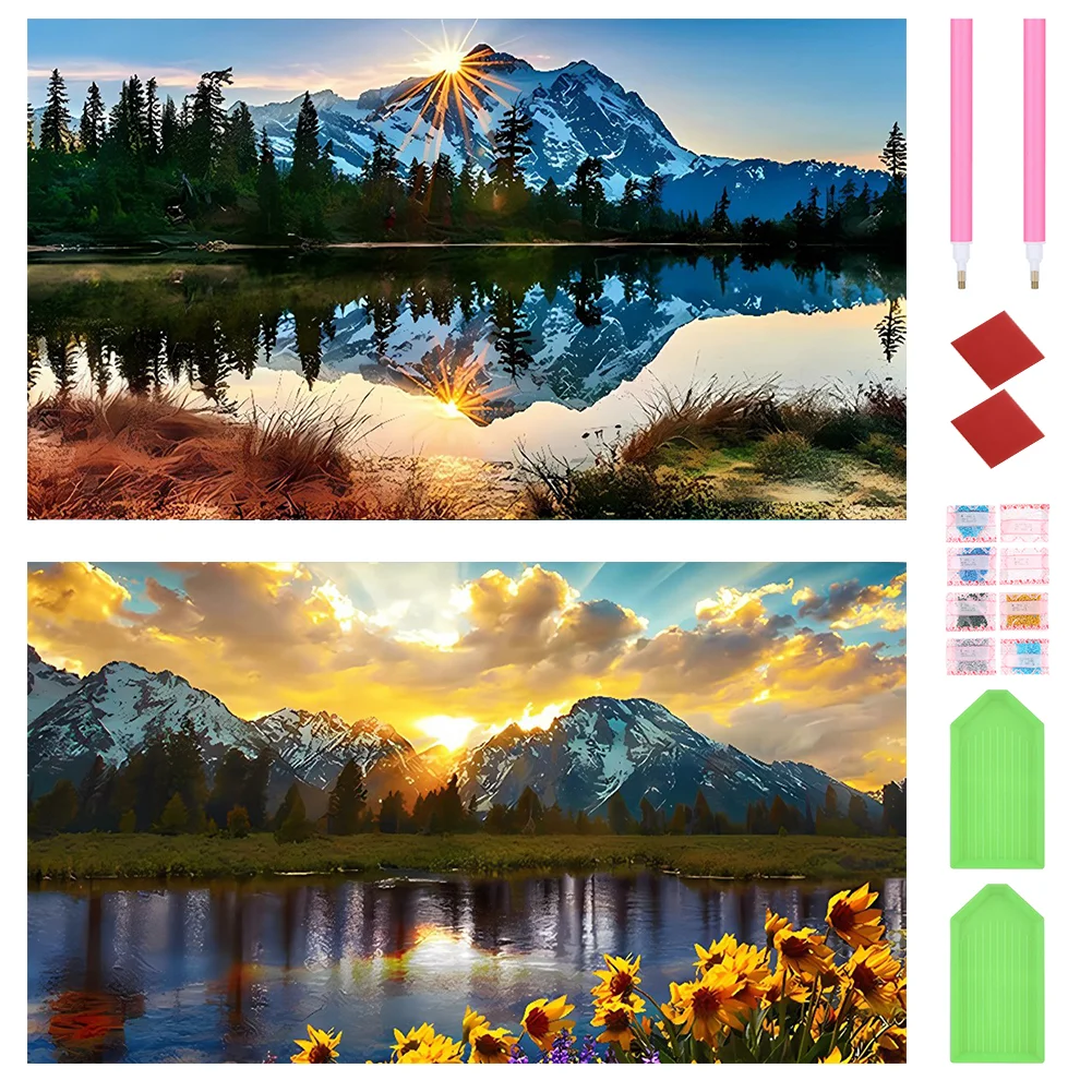 2pcs Diamond Painting - Full Round Drill - Landscape(Canvas|70*40cm)