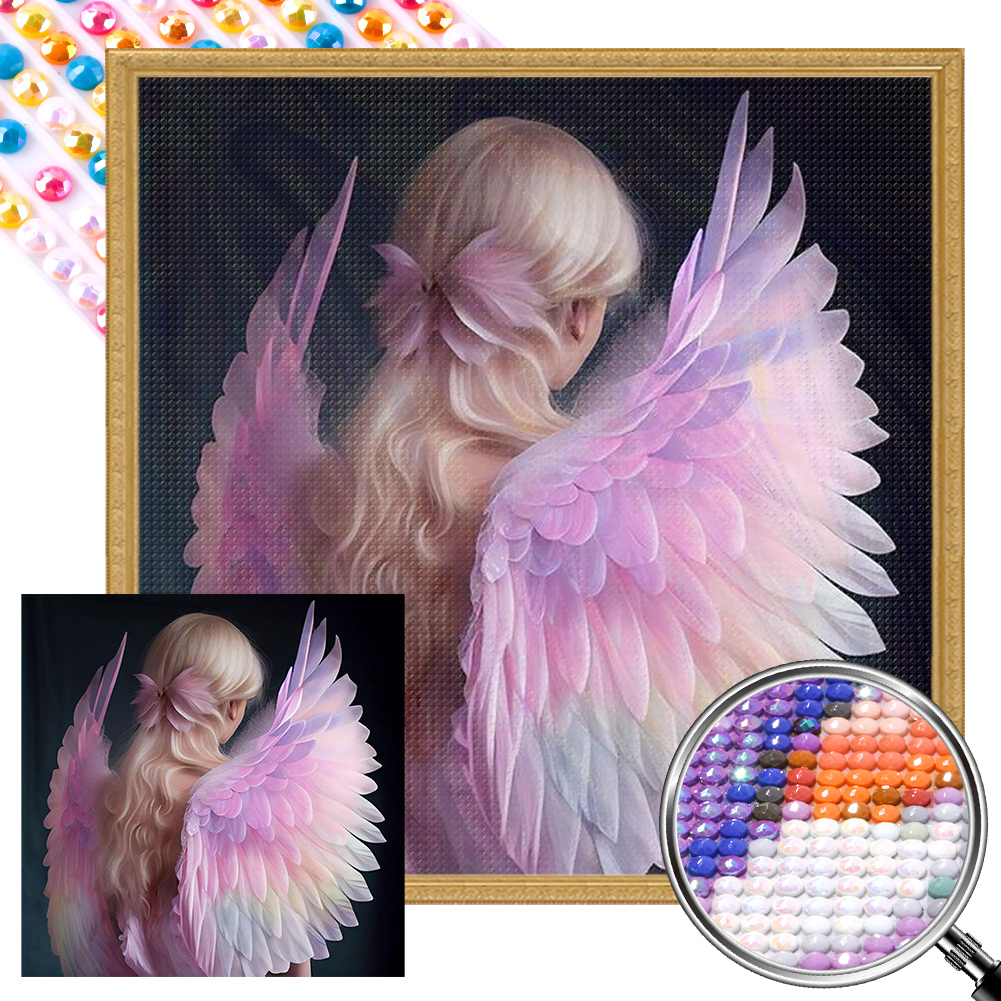 Angel Girl 40*40cm(picture) full square drill diamond painting with 4 to 12 colors of AB drill