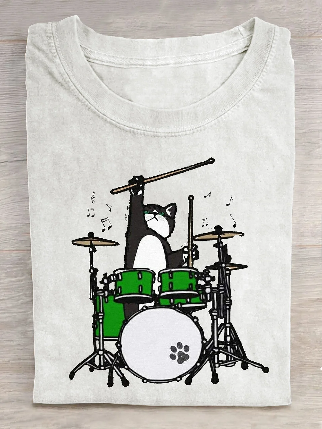 Eagerlys Funny Cat Art Print Casual T-shirt Eagerlys