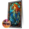 Diamond Painting -DIY Round Drill Stained Glass Mermaid(40x70cm)