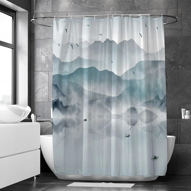 Flower Bird Shower Curtains Waterproof Bathroom Decor 3D Printed Fabric with Hooks Decoration Shower Curtain