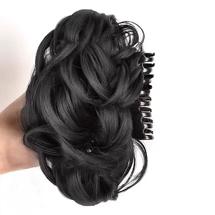 Wig Hair Clip Messy Bun Hairstyle