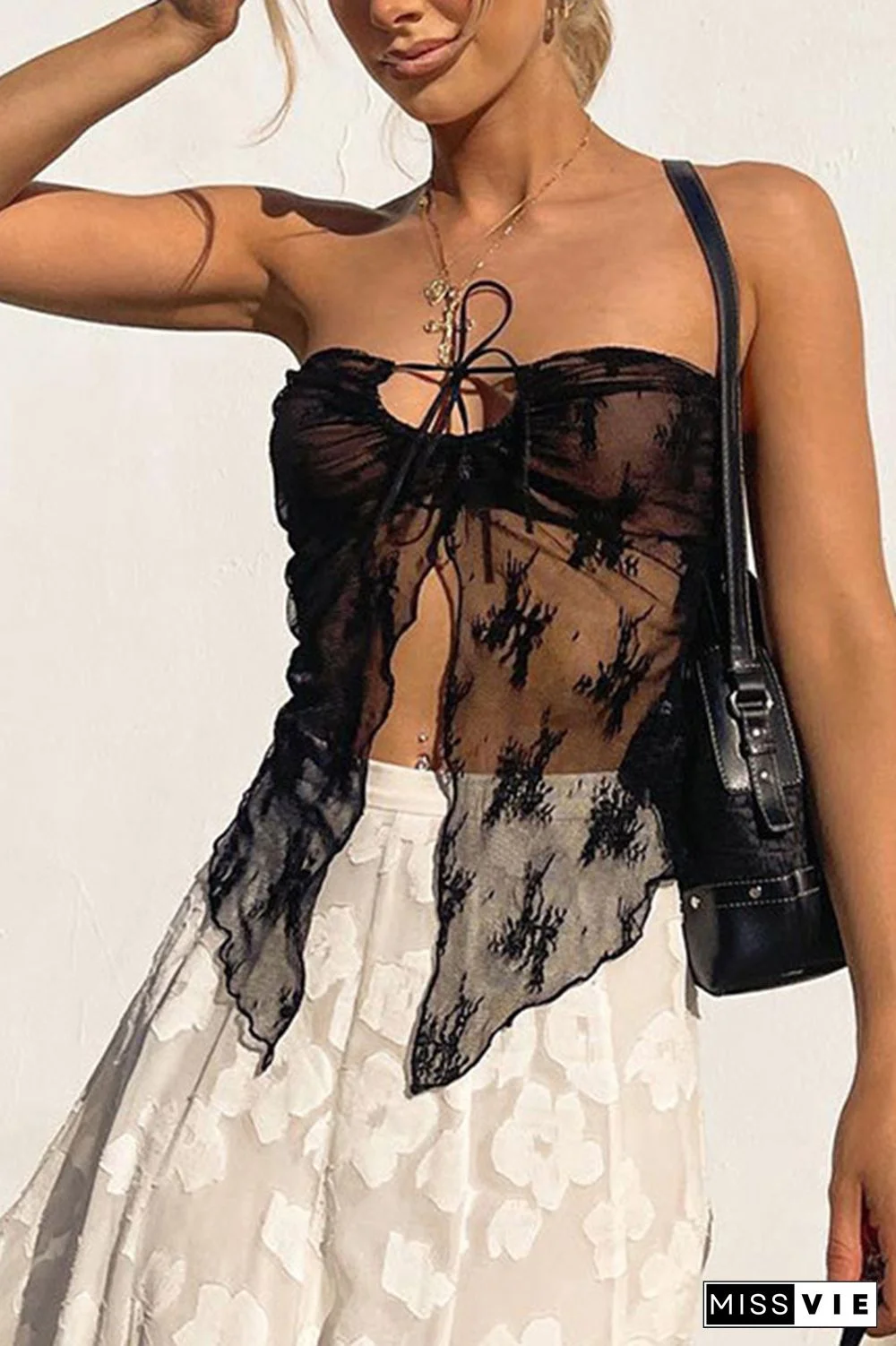 Full Lace Bandeau Tank Top