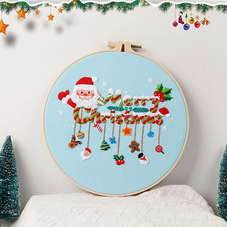 Santa Merry Christmas Embroidery Starter Kits