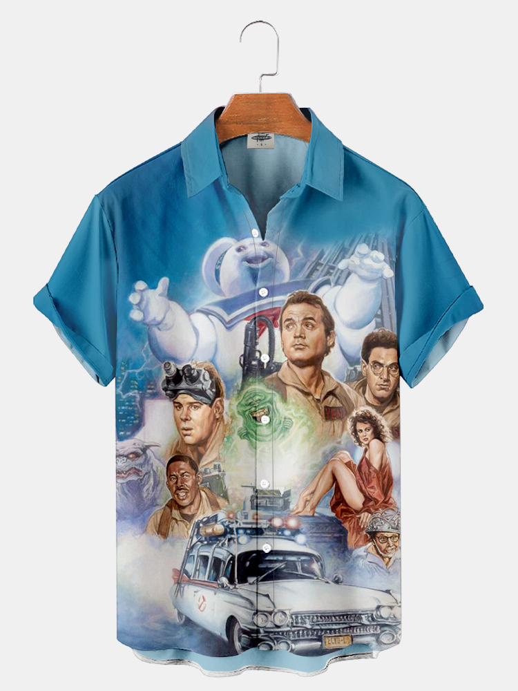 Men'S Classic Monster Movie Printed Shirt PLUSCLOTHESMAN