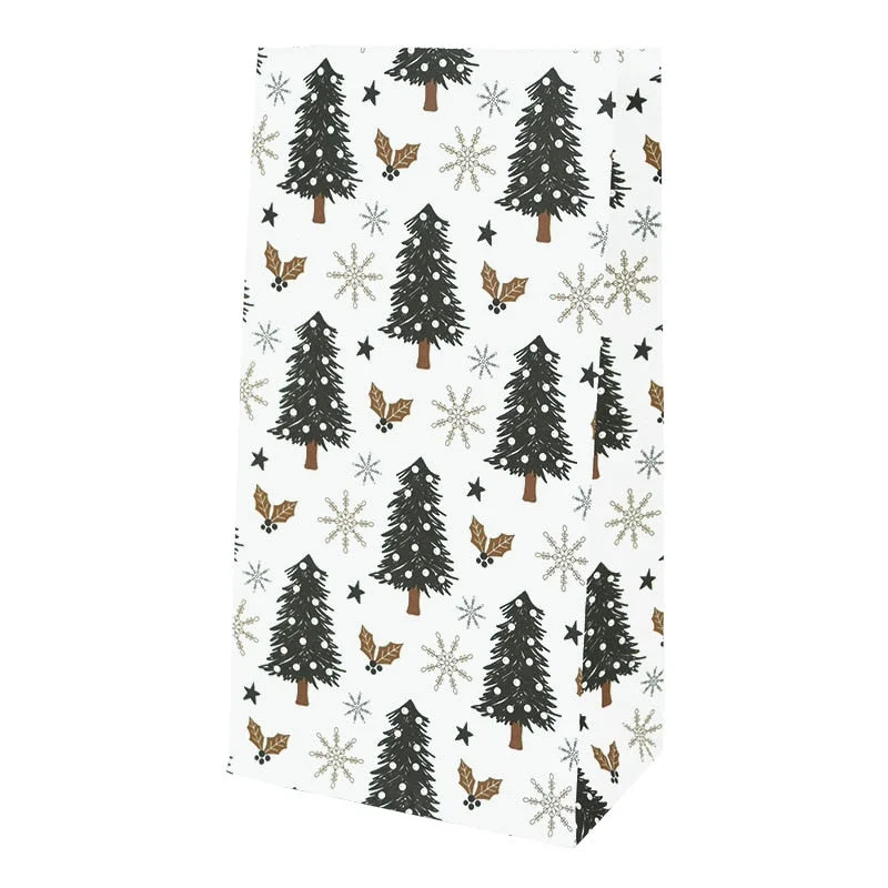 10pcs Kraft Paper Candy Cookie Bag Santa Claus Snowman Christmas Gift Packing Bags Xmas Navidad New Year Party Decor Supplies