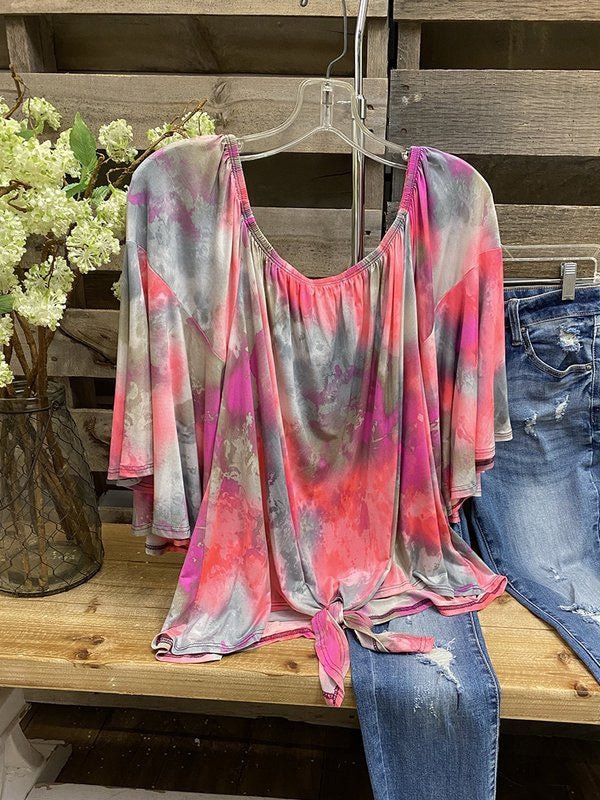 Gradient Tie-dye Knotted Top
