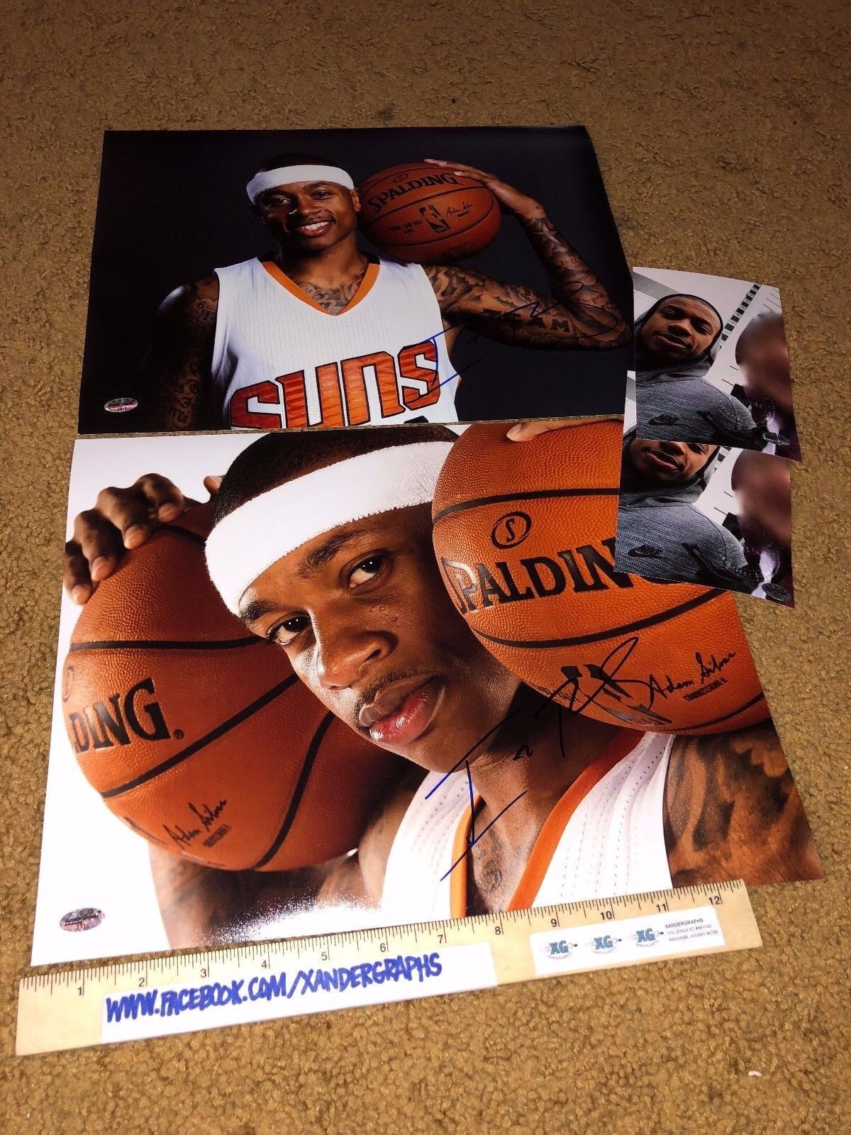 (2) ISAIAH THOMAS SIGNED AUTOGRAPHED 11X14 Photo Poster paintingGRAPH LOT SUNS CELTICS COA