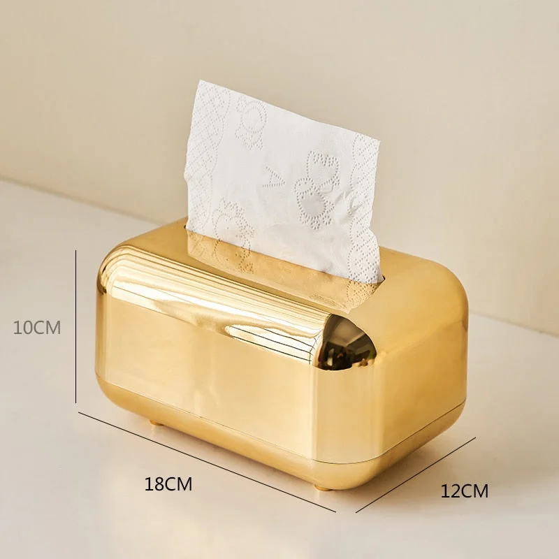 Modern Tissue Box Holder Golden Napkin Holder Living Room Home Decoration Bathroom Decoration Accessories Paper Towel Holder