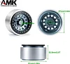 AMK Pcs Aluminum Alloy 17.5mm Hex Hub 2.9 Beadlock Wheels Rims for 1/6 RC Crawler Car Axial SCX6 Upgrades(Baked Blue)