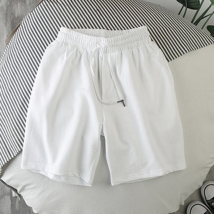 Loose casual solid color five-point pants