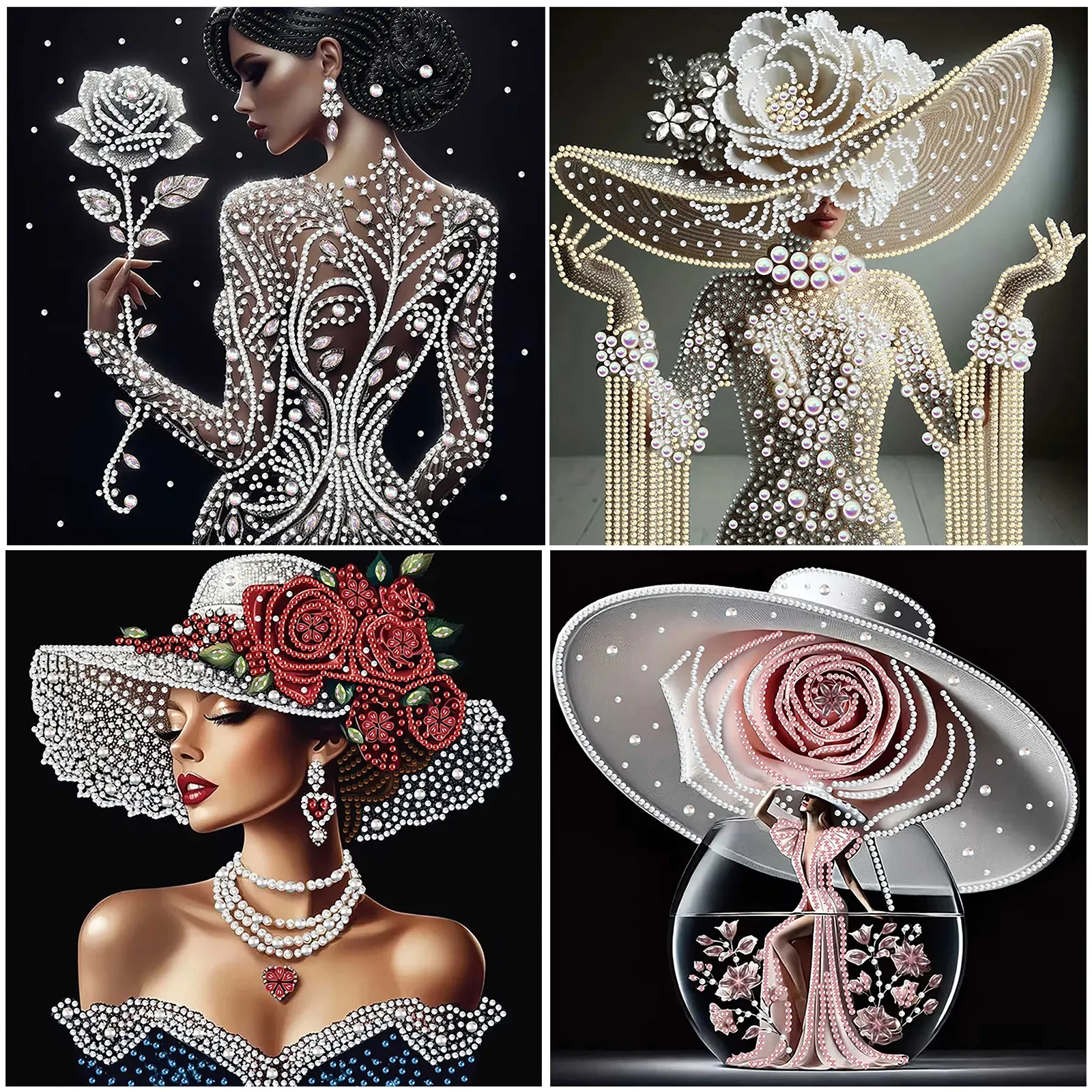 Beauty - Partial Special Shaped Drill Diamond Painting - 30*30CM(Canvas)