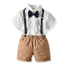 Kids Boy Birthday Party Formal Bow Tie Shorts Sets