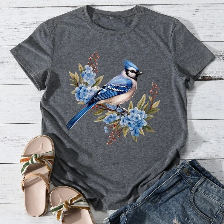 Nature animal bird Round Neck T-shirt-0025934
